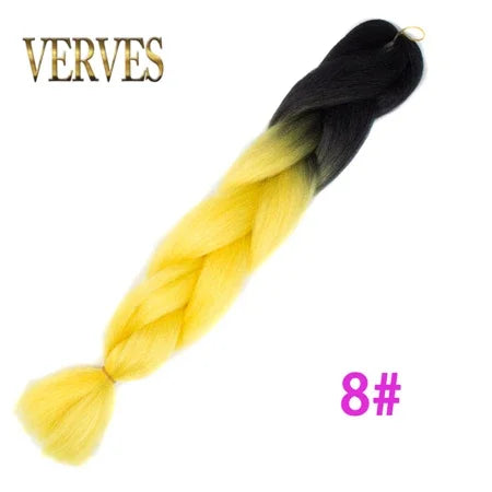 Synthetic Jumbo Braid Kanekalon Braiding Hair 24in | Ombre & Solid Colors | 100g