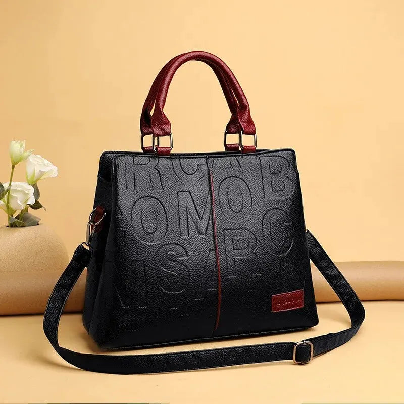 Women's Luxury Designer PU Leather Crossbody Bag | Large Capacity Casual Travel Handbag | Premium Microfiber Synthetic Leather Shoulder Tote | Multi-Compartment Zippered Daily Purse Luxegan
