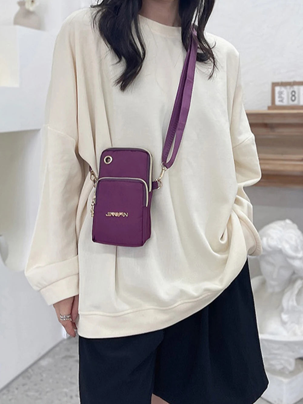 New Fashion Women's Mobile Phone Bag | Mommy Coin Bag & Neck Hanging Running Cover (Casual Crossbody Mini Bag) Luxegan