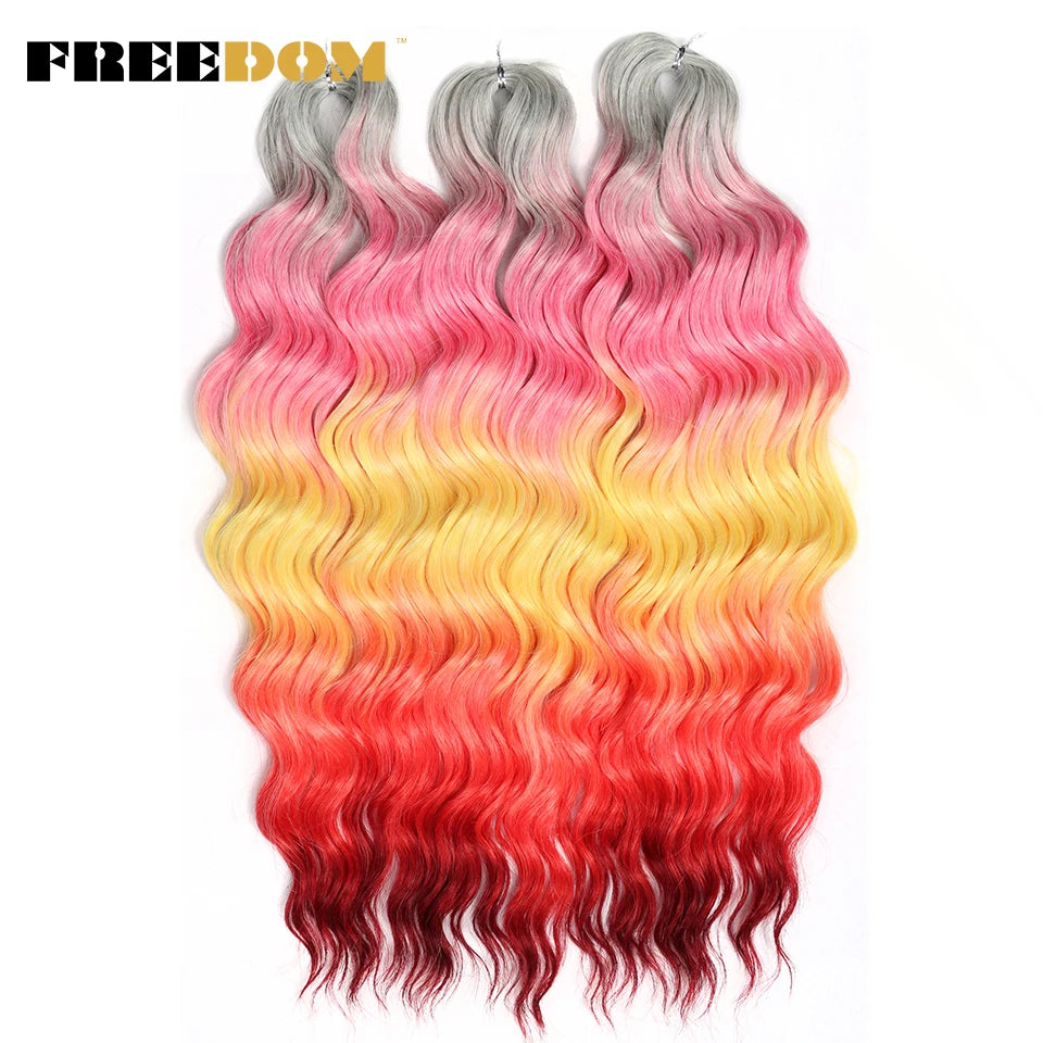 FREEDOM Synthetic Water Wave Crochet Braiding Hair 24 Inch – Ombre & Multi-Tone | 88 Colors | 300g - view 88
