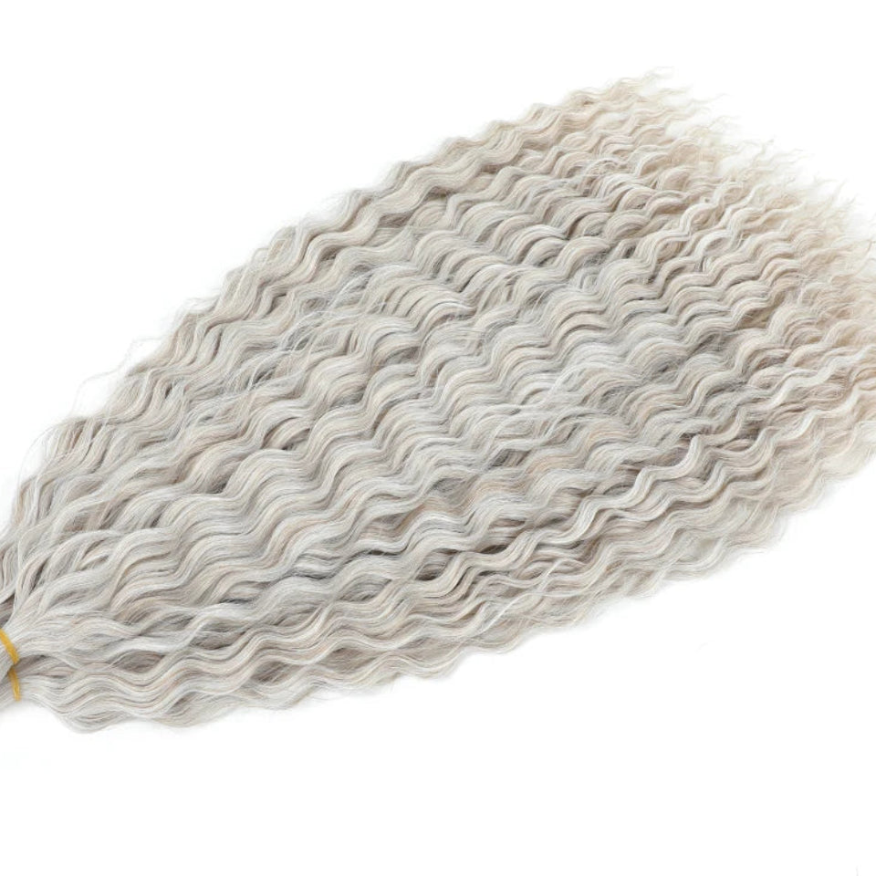 Ariel Curl Water Wave Twist Crochet Hair Extensions | Synthetic Ombre Braiding Hair 22-30 Inch - view 29