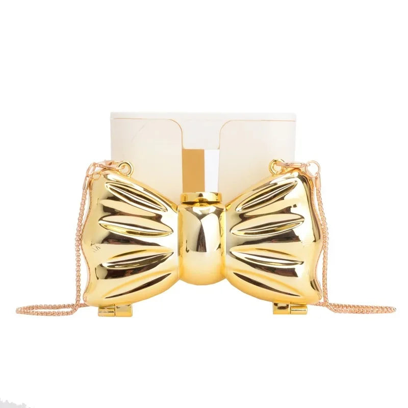 Golden Evening Bag | Luxury Designer Shoulder Bag & Round Acrylic Clutch Luxegan