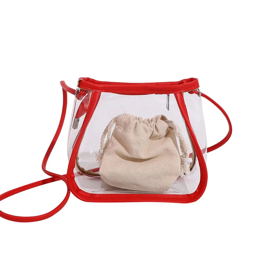 Creative 2-in-1 Clear Crossbody Bag | Portable Waterproof PVC Shoulder Tote (Casual Women's Commuting Bag) Luxegan