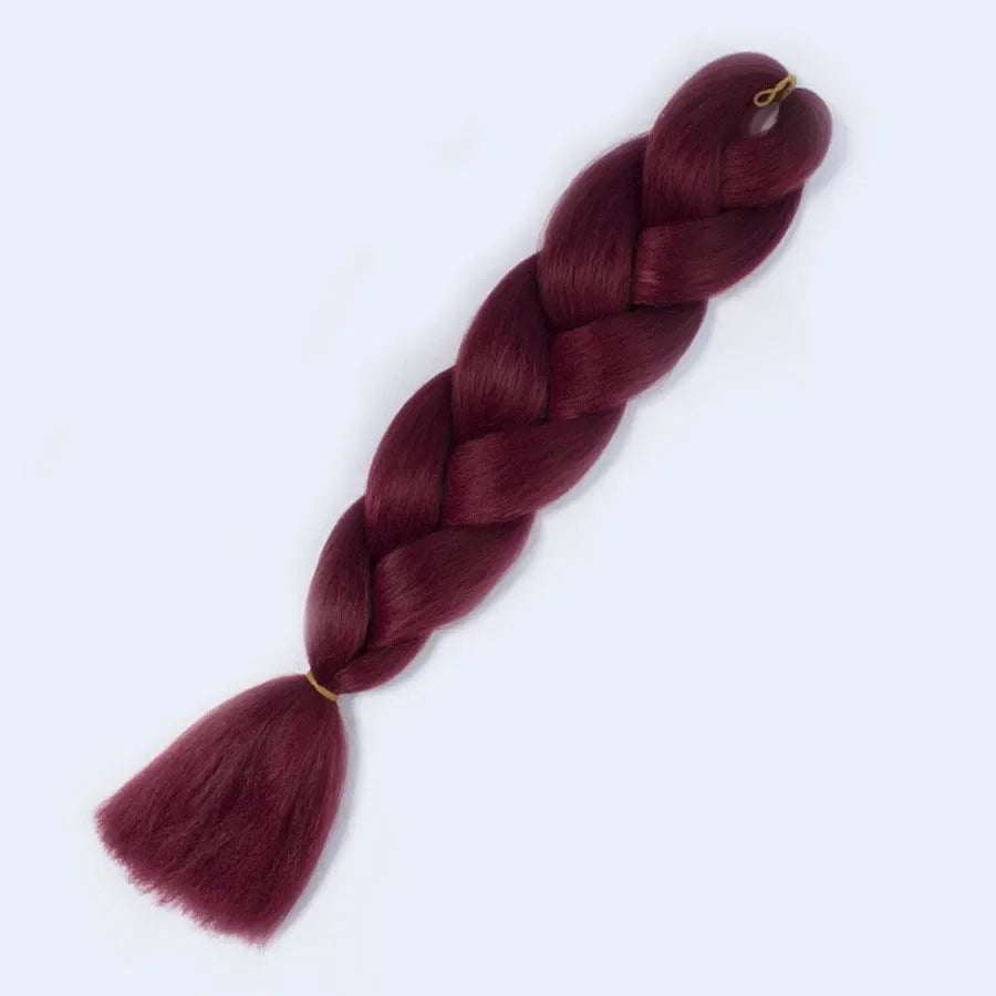 Synthetic Jumbo Braid Kanekalon Braiding Hair 24in | Ombre & Solid Colors | 100g