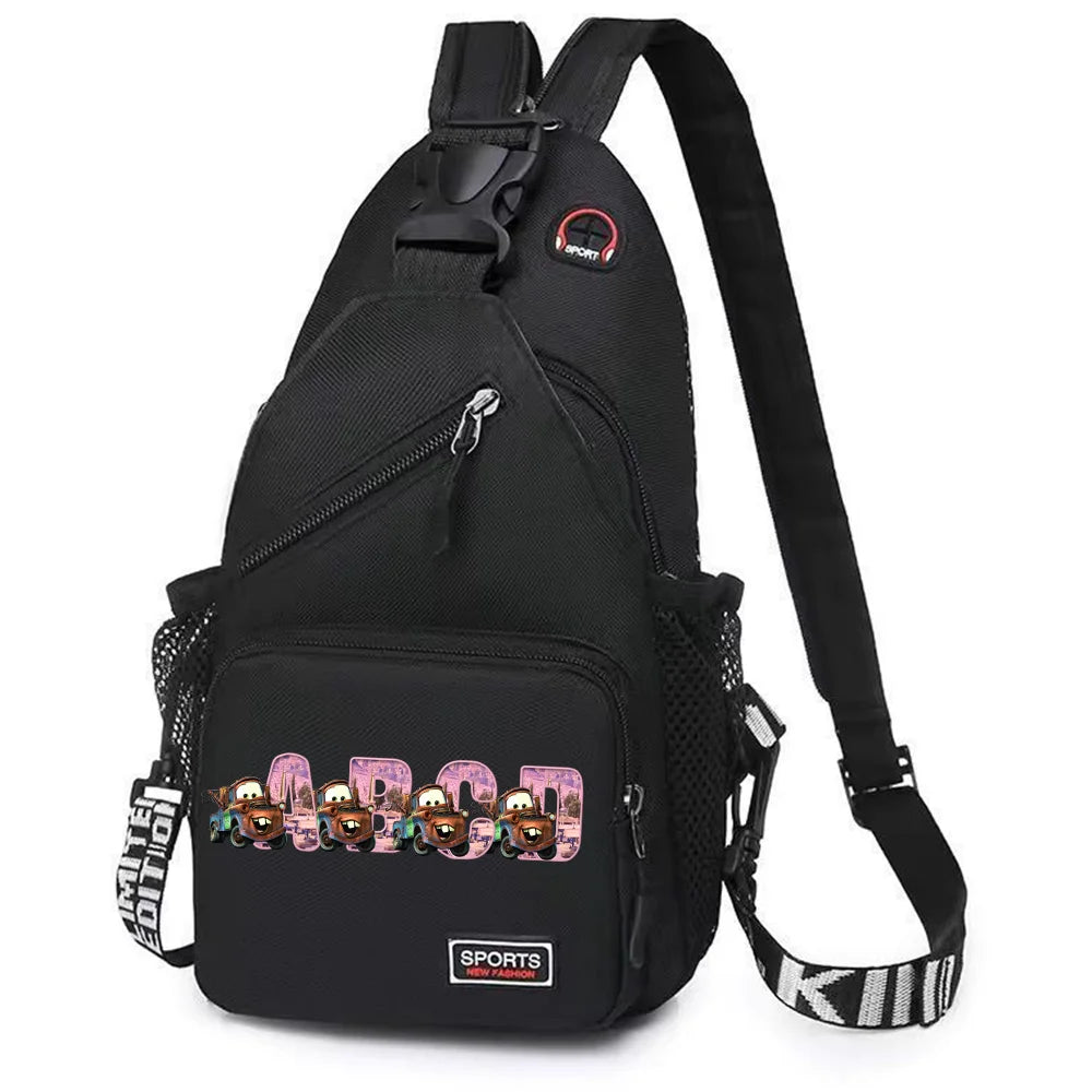 Cars Lightning McQueen Chest Bag Sling Messenger Bag | Crossbody Backpack Travel Sports Bagpack | Men Shoulder Bag Women Rucksacks Luxegan