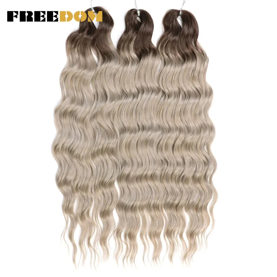 Synthetic Water Wave Crochet Hair | 24 Inch Ombre Braids