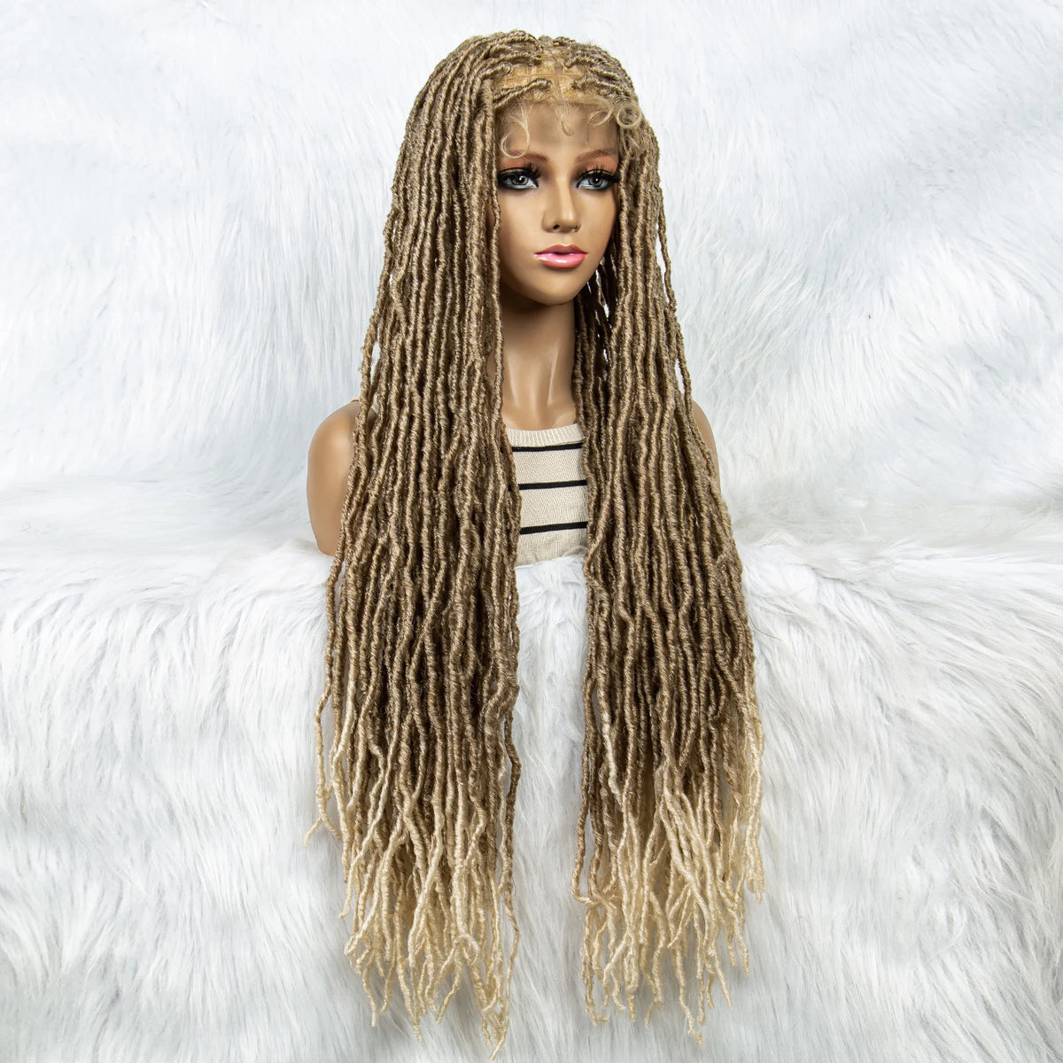 Pink & Blue Braided Wig | Full Lace Butterfly Locs & Dreadlocks