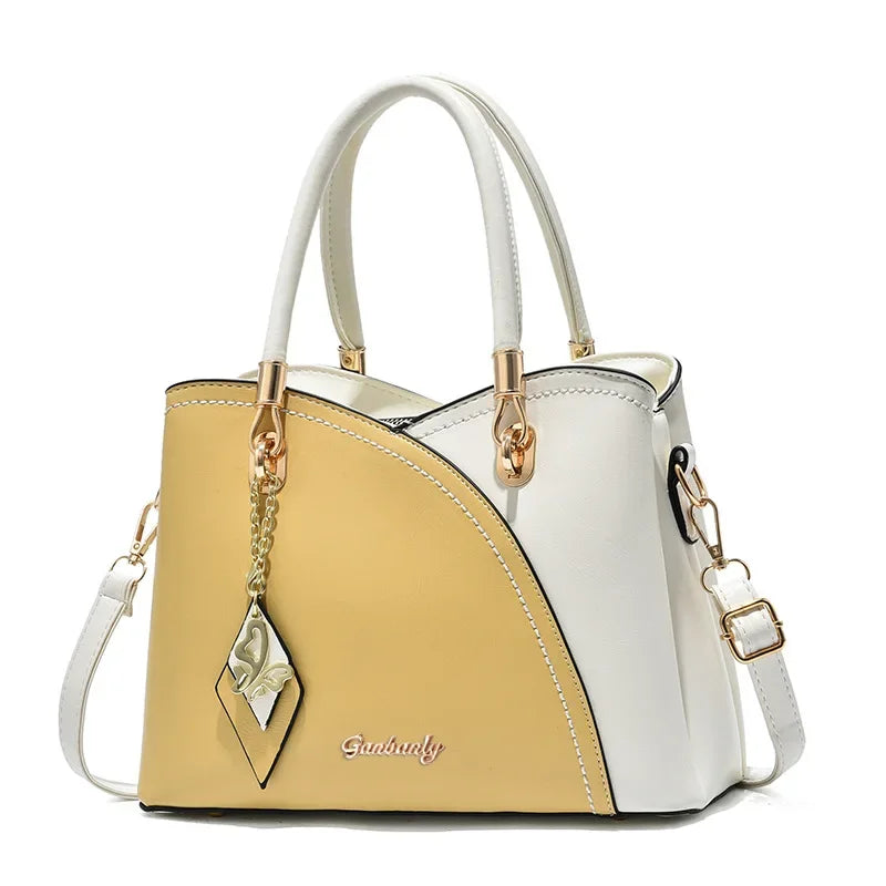 Fashion Splicing Pattern Ladies Handbags | Luxury Designed Quality PU Leather Tote & Crossbody Luxegan