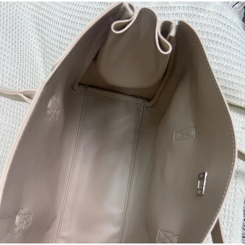 Luxury Wings Style Synthetic Leather Shoulder Bag,Large Capacity Commuting Women Tote Bag,Punk Buckle Simple Versatile Handbag