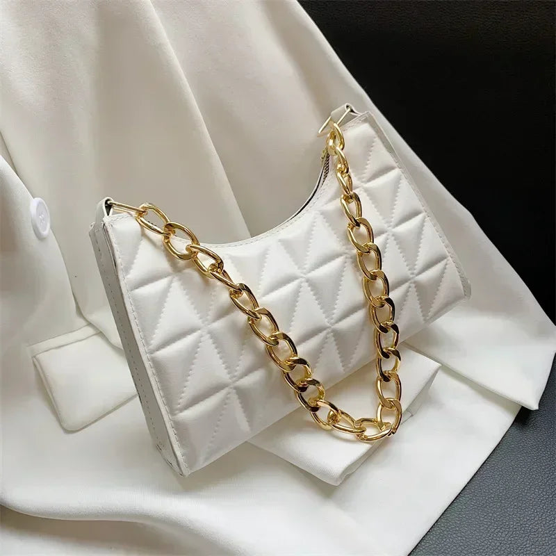 Advanced Diamond Quilted Shoulder Bag | Trendy Chain Handbag Luxegan