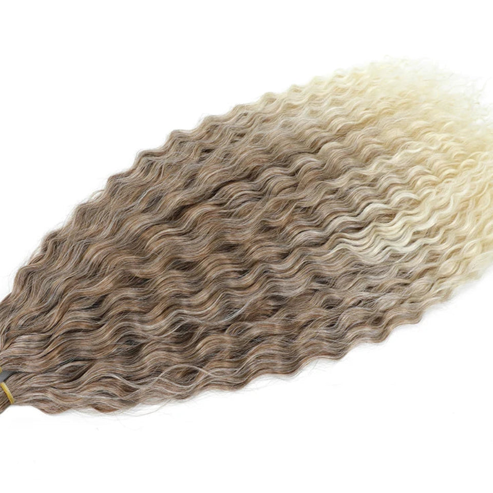 Ariel Curl Water Wave Twist Crochet Hair Extensions | Synthetic Ombre Braiding Hair 22-30 Inch - view 44