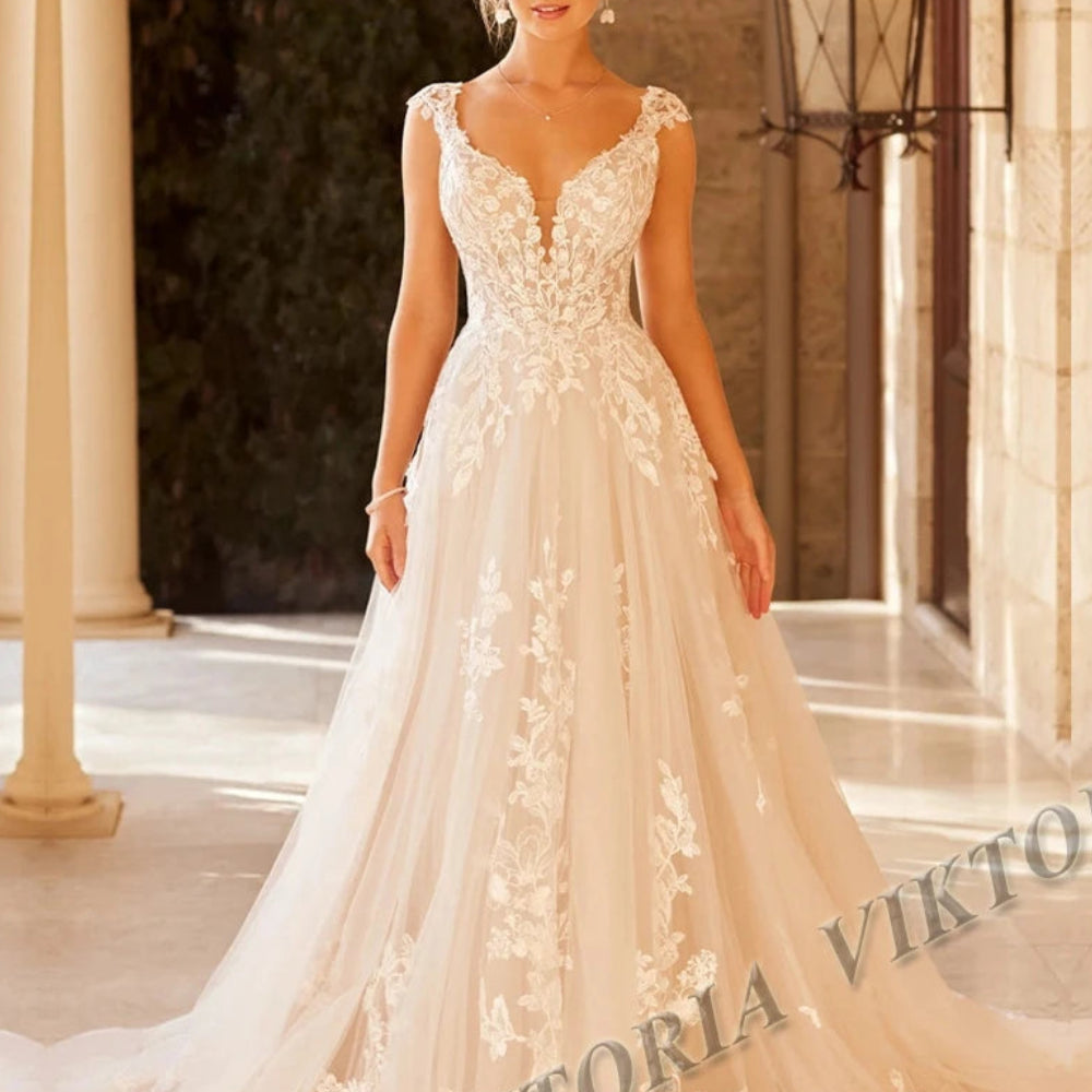 Exquisite Glitter Princess Bridal Ball Gown | Elegant Off-the-Shoulder Sweetheart Silhouette | Custom Made 3D Flowers & Pleated Tulle Wedding Dress | Royal Lace-Up Vestidos De Novias with Sweep Train Luxegan