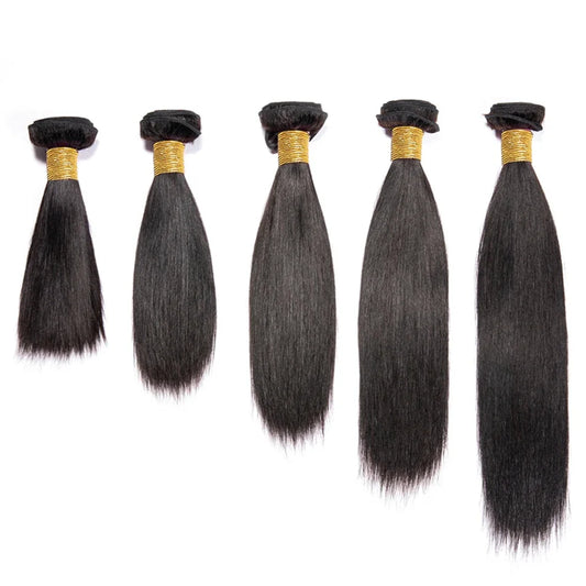 12A Peruvian Straight Bundles | 100% Raw Virgin Human Hair Extensions (Natural Black, 1/3/4 Pcs) Luxegan