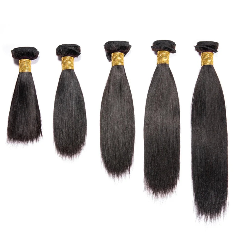 12A Peruvian Straight Bundles | 100% Raw Virgin Human Hair Extensions (Natural Black, 1/3/4 Pcs) Luxegan
