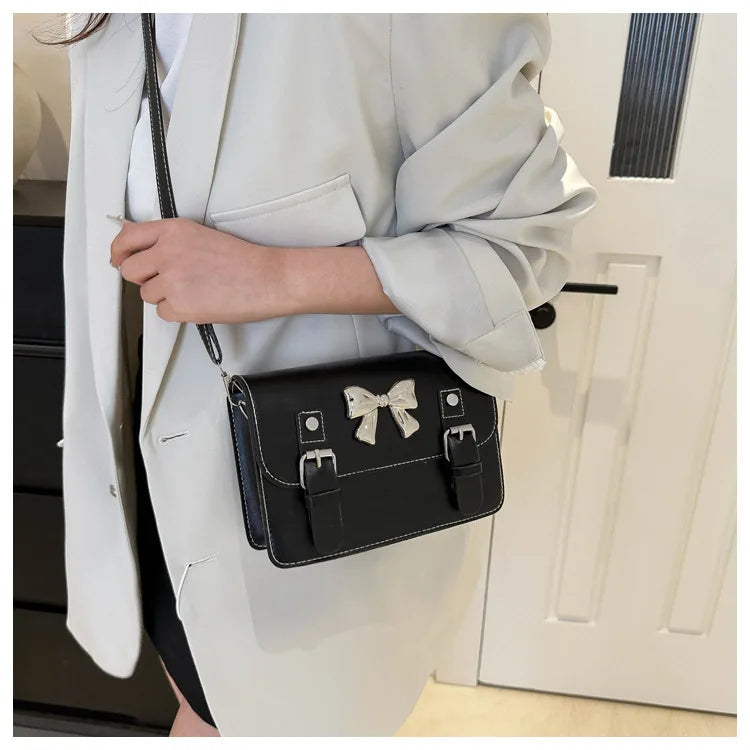 Fashion Square Small Crossbody Bags | Bowknot Decor Flap Shoulder Bag (For Summer Travel & Daily Use) Luxegan