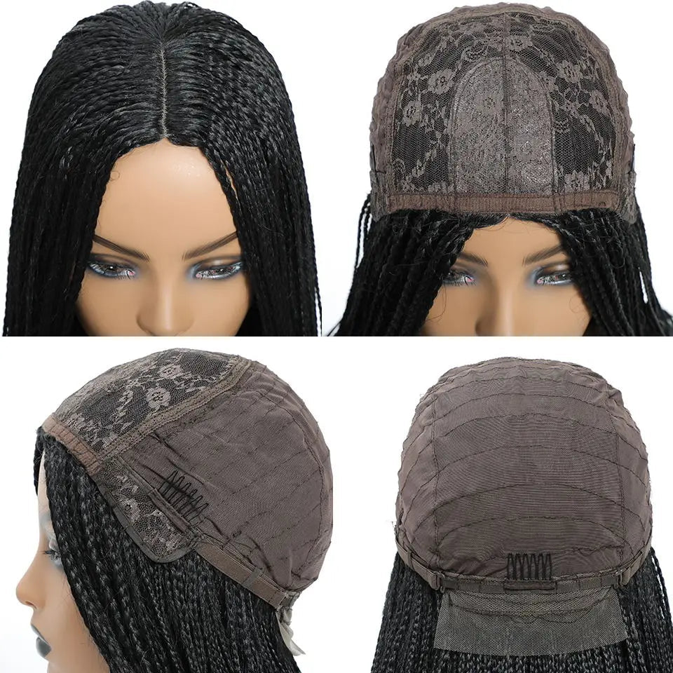 New Style Ombre Box Braided Wigs For Women Braided Wig Fake Scalp Wholesale Wigs Perruque Longue Synthétique Braiding Hair Wig Luxegan
