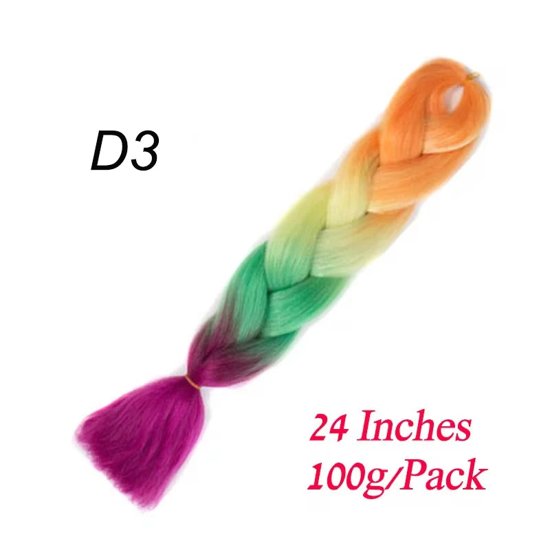 Lihui 24 Inch Pre-Stretched Synthetic Braiding Hair – Kanekalon Jumbo Braid | 100g | 100+ Ombre Colors