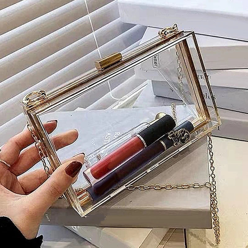 Transparent Acrylic Banquet Bag | Sparkling Wedding Party Crossbody Bag & Large Capacity Wallet Luxegan