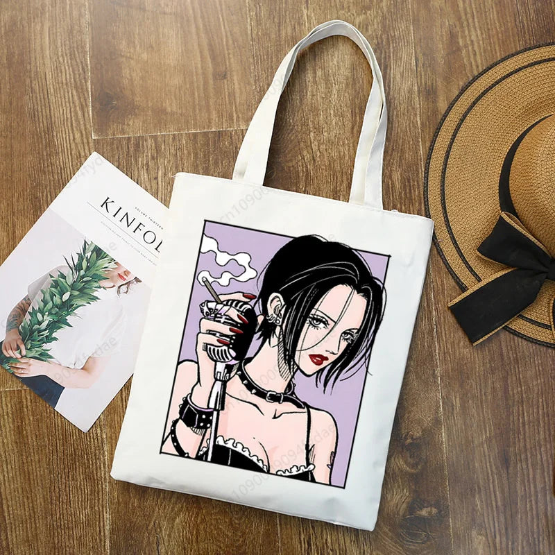Nana Osaki BLAST Anime Manga Printed Canvas Tote Bag | Custom Reusable Cloth Handbag Shoulder Bag (Unisex) Luxegan