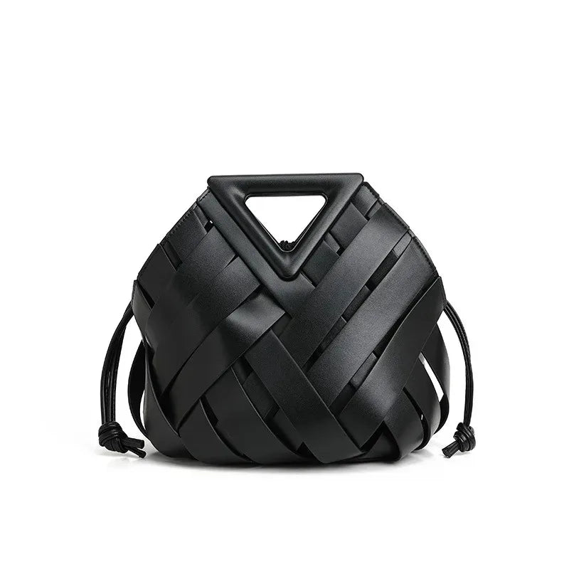 Trendy Vegan Leather Woven Tote Bag for Women Top Handle Purses and Handbags | Fashionable - view 11