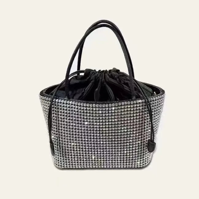 Glamorous Rhinestone Pearl Stage Bag | Women's Sparkly Evening Clutch & Luxury Performance Purse (Large Capacity Crossbody Shoulder Bag) Luxegan