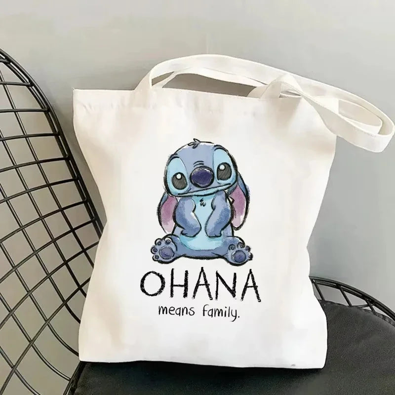 Disney Lilo & Stitch Cartoon Canvas Bag | Unisex Large Capacity Student Backpack & Shoulder Tote | Casual Shopping Totes Luxegan