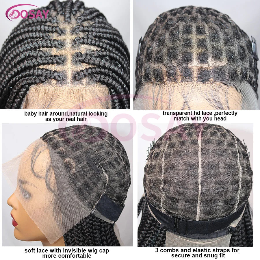 36 Inch Knotless Cornrow Box Braided Wig | HD Full Lace | Hand Tied