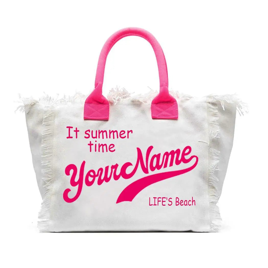 Customizable Fashion Canvas Bucket Tote | Large Capacity Commuting & Beach Bag Luxegan