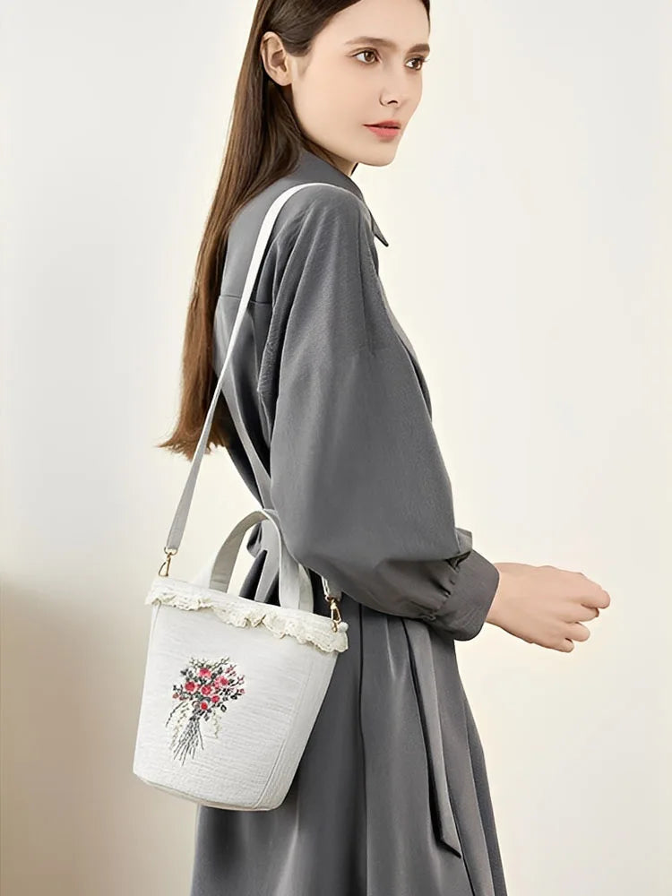 Women's Shoulder Bag Luxury Handbag Chinese Intangible Cultural Heritage | Three-dimensional Embroidery Tote Crossbody Bag Lady Luxegan