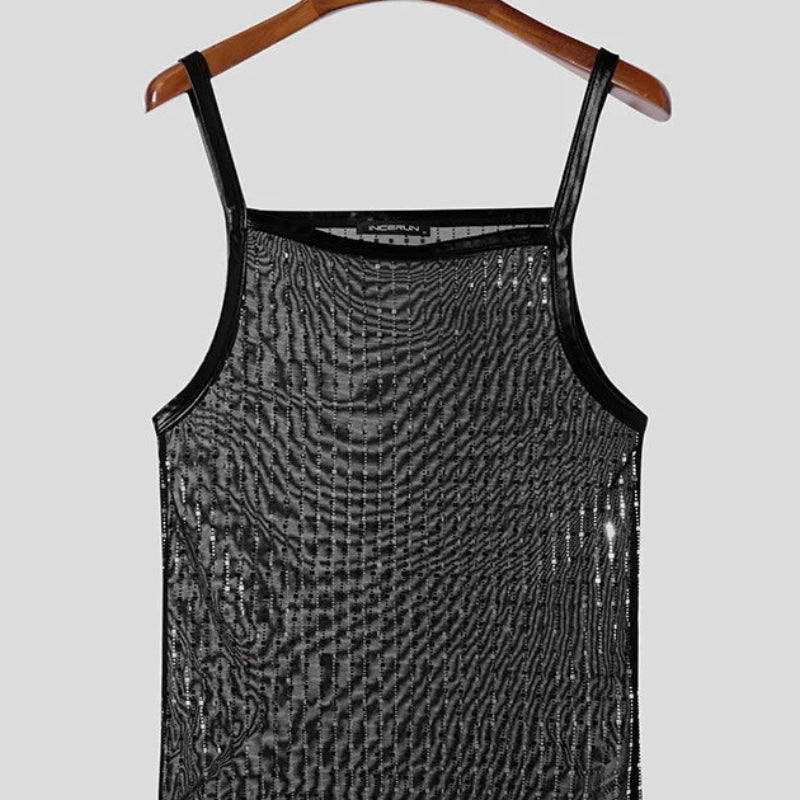 Men’s Perspective Striped Tank Top | Sophisticated "Nightclub Style" Sleeveless Silhouette | Elegant Thin Casual Clubwear | "Dignified" High-Performance Summer Top for Radiant Versatile Styling Luxegan