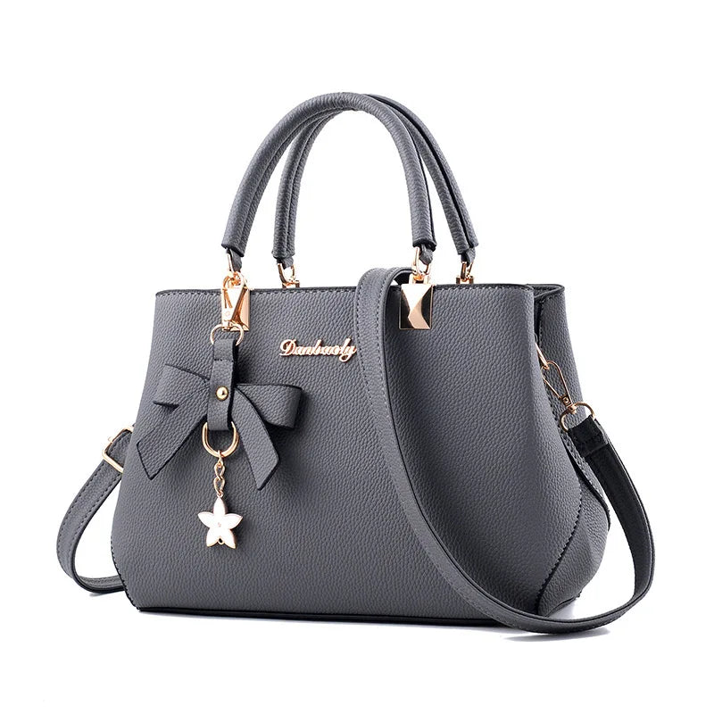 Elegant Women’s Messenger Bag with Flower Pendant | Office Ladies’ Pure Handbag & Satchel - view 9