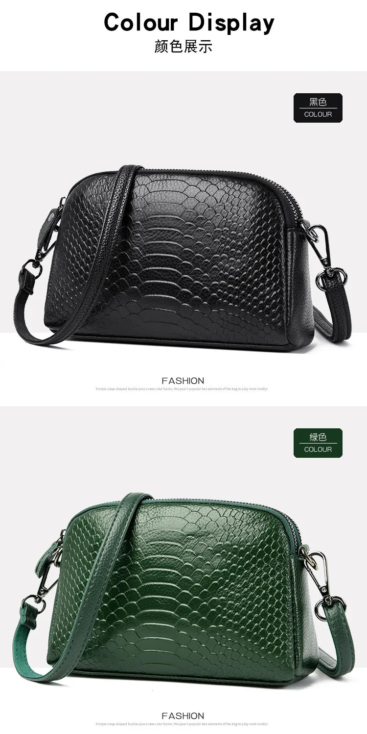 Cross Border Women's Crossbody Small Bag | New Fashion Genuine Cow Leather Single Shoulder Handbag (Trendy Messenger Bag) Luxegan