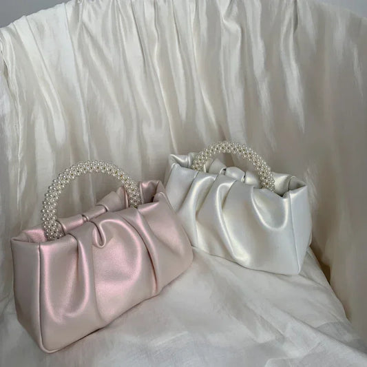Fashion Pearl Handle Women's Dinner Clutch | Luxury Designer Handbags & Small Messenger Bag Luxegan