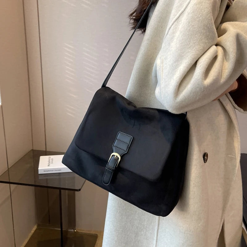 Women Suede Soft PU Leather Handbags | Designer Fashion Messenger Bag | Solid Color Shoulder Crossbody Bag Luxegan