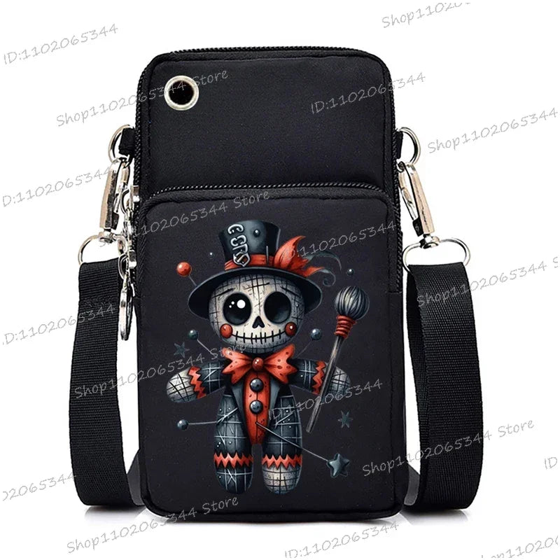Mini Mobile Phone Bag | Gothic Doll Pattern Crossbody Bag Luxegan