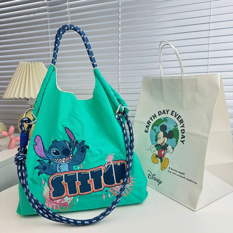 New Cartoon Cute Embroidered Nylon Tote Bag | Large Capacity Portable Folding Shopping & Shoulder Bag (Unisex) Luxegan