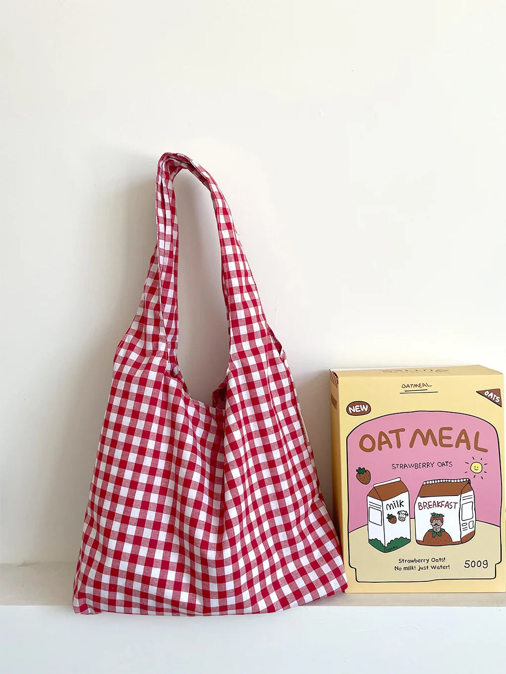 Large Capacity Soft Canvas Women's Shoulder Bag | Vintage Plaid Fashion Ladies Underarm Bags | Sweet Cute Commuter Female Handbag Luxegan