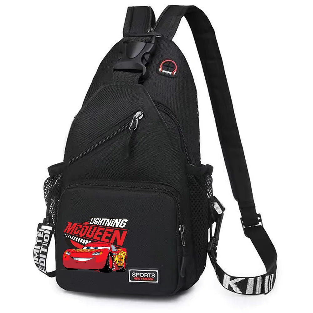 Cars Lightning McQueen Chest Bag Sling Messenger Bag | Crossbody Backpack Travel Sports Bagpack | Men Shoulder Bag Women Rucksacks Luxegan