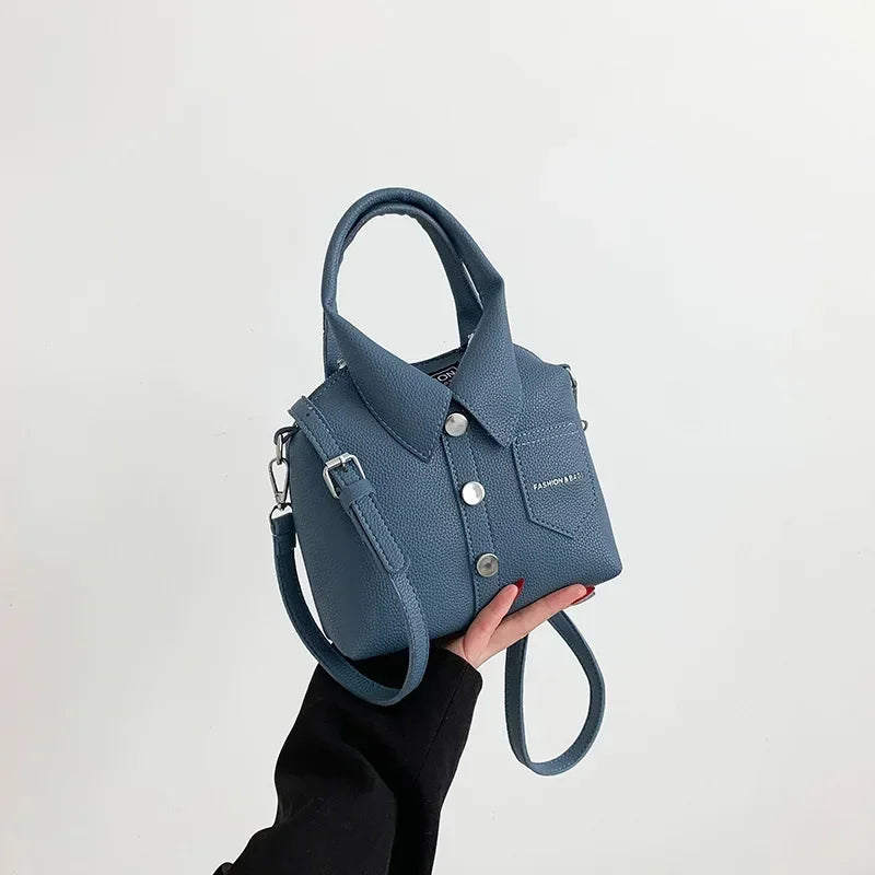 Designer Style PU Square Bag | Compact Shoulder & Crossbody Handbag Luxegan