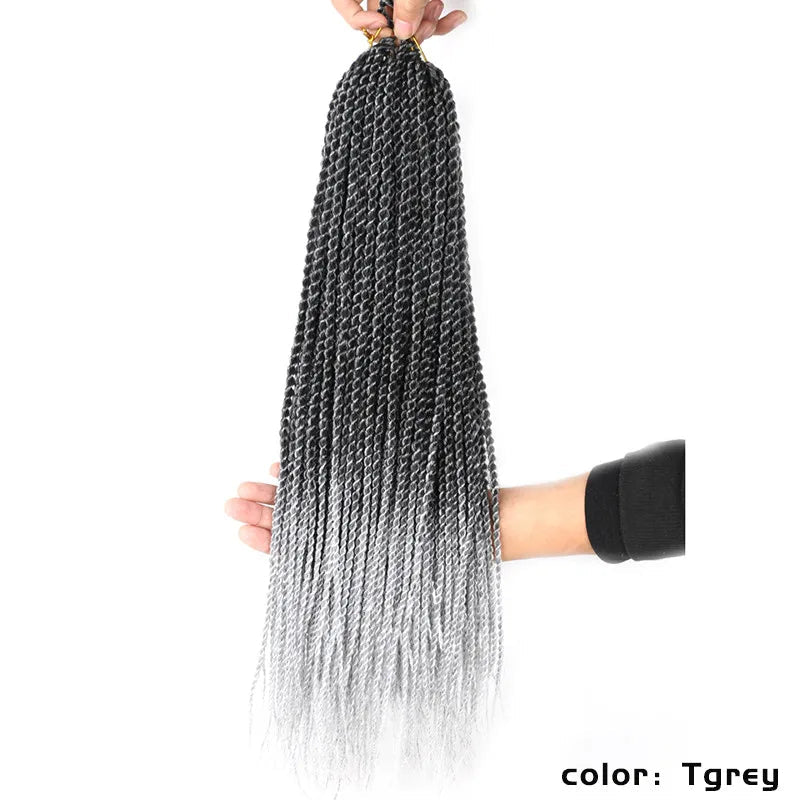 Full Star Senegalese Twist Crochet Braids | 30 Strands/Pack | Ombre Colors Luxegan