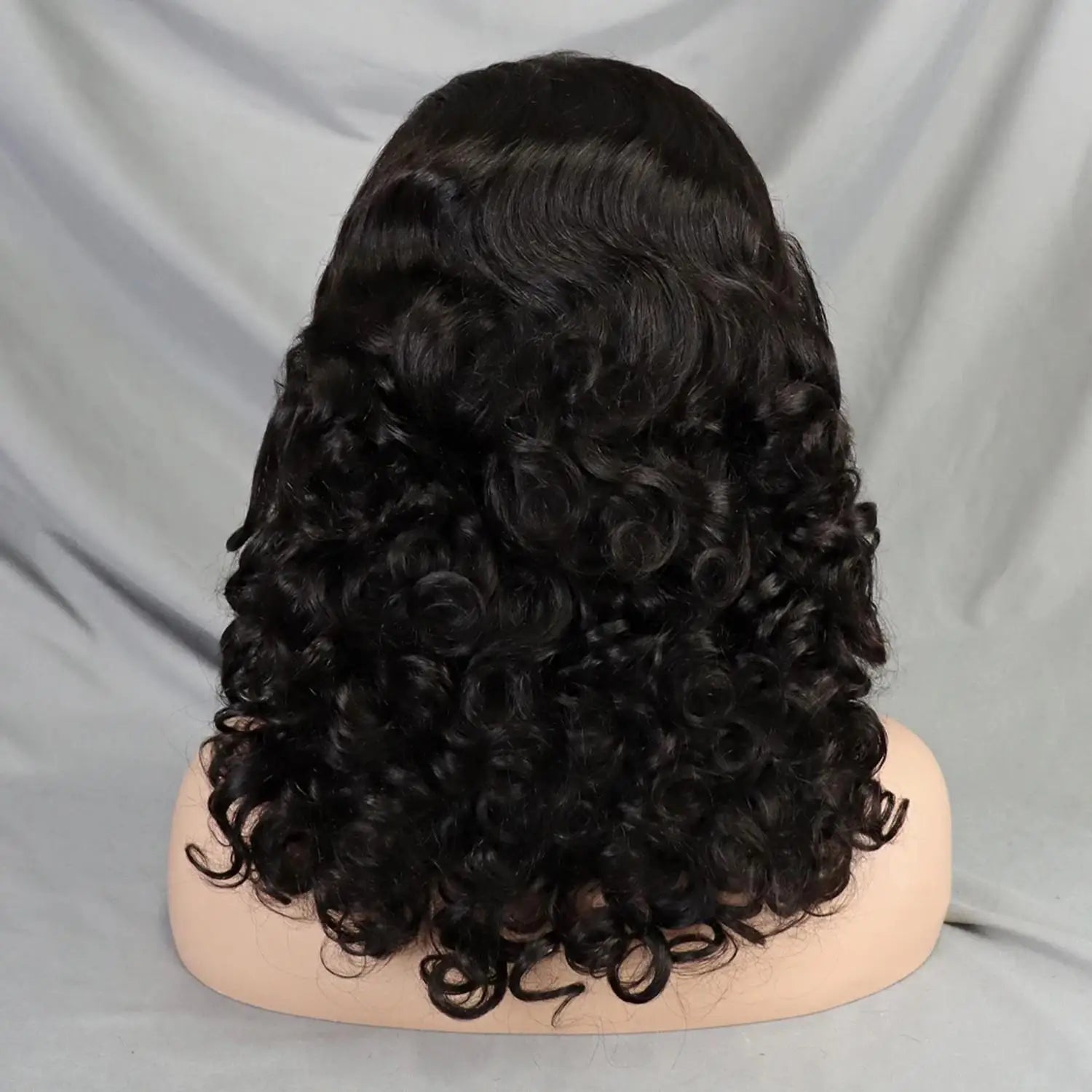 250% Density Bouncy Curly Burgundy Wig | Sophisticated 13x4 HD Transparent Lace Frontal | Elegant Double Drawn Brazilian Human Hair | "Dignified" 16-Inch Loose Wave Curly Remy Wig for Radiant Versatile Styling Luxegan