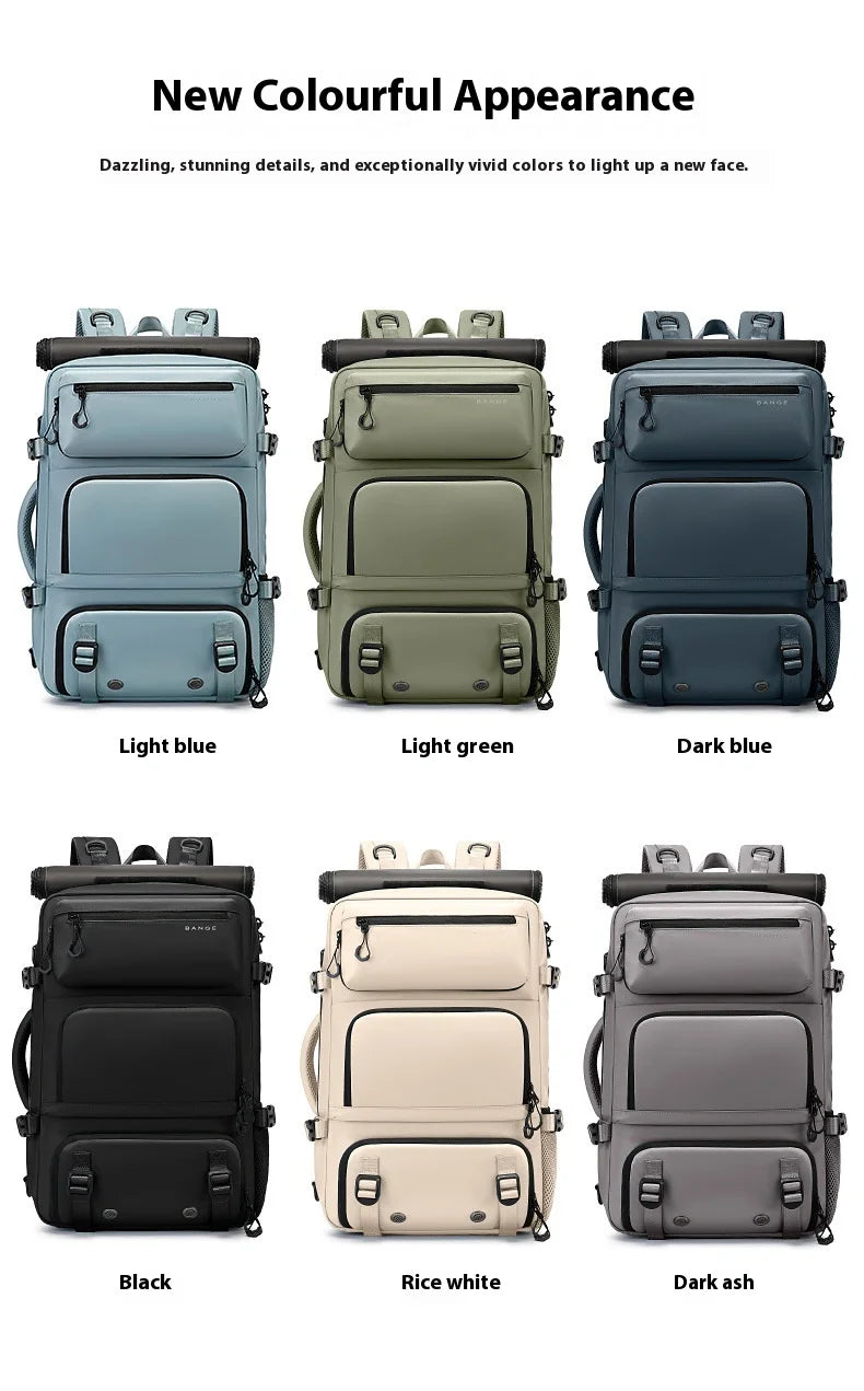 Bange Large Capacity Travel Backpack | Professional Business Bag with Dedicated Shoe Compartment | Waterproof Anti-Theft Backpack for Men & Women | 35L Multi-Functional Commuter Bag (Model BA-1810) Luxegan