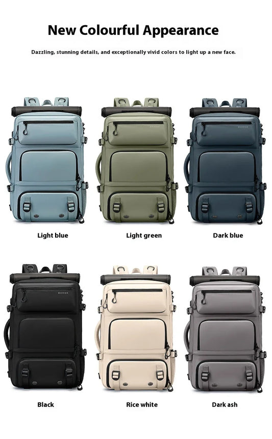 Bange Large Capacity Travel Backpack | Professional Business Bag with Dedicated Shoe Compartment | Waterproof Anti-Theft Backpack for Men & Women | 35L Multi-Functional Commuter Bag (Model BA-1810) Luxegan