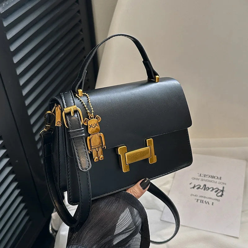 New Fashion Korean Style Small Square Bag | Textured Versatile Shoulder Crossbody Handbag for Women (Solid Color) Luxegan