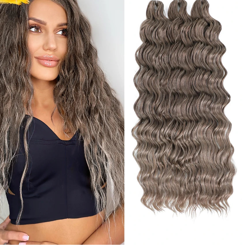 Loose Deep Wave Crochet Braiding Hair 24in | 50 Strands 100g | 22 Colors | Water Wave Twist Luxegan