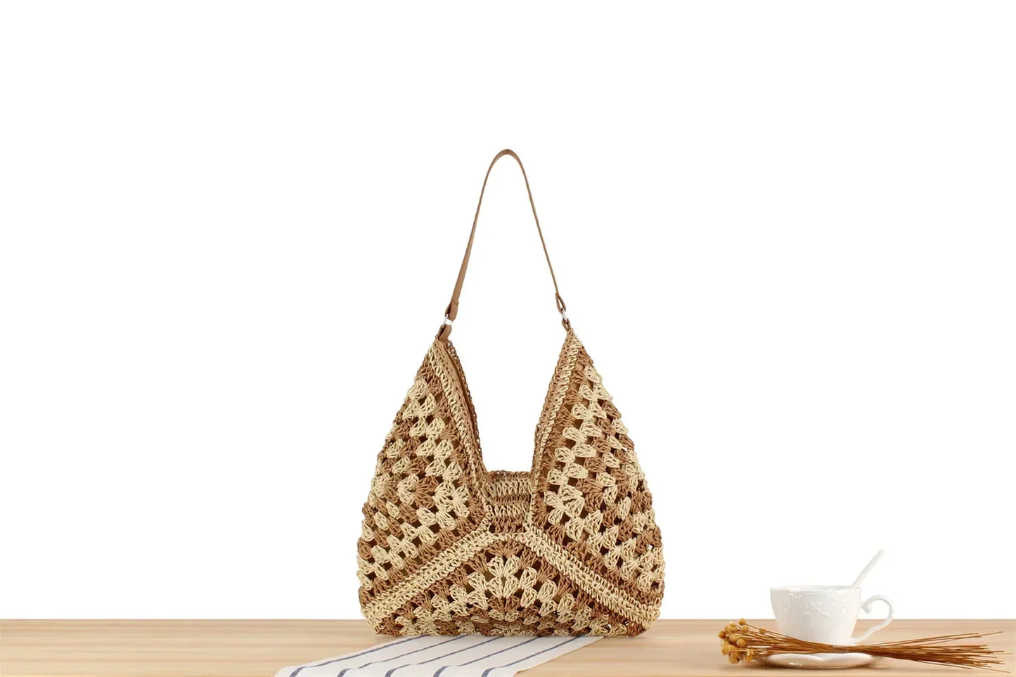 Women's Weaving Top-Handle Tote Bag | Large Portable Shoulder Bag, Summer Beach Purse & Shopper Satchel Luxegan