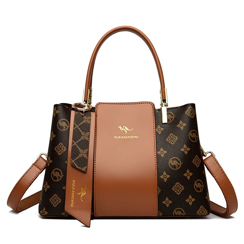 Luxury Handbag Fashion Print Large Capacity Soft Leather Women Shoulder Crossbody Bag | Leisure Designer Ladies Purses and Handbag Luxegan