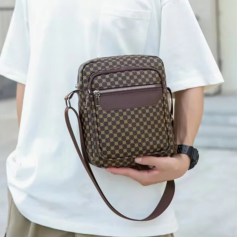 Unisex Color-Matched Design Shoulder Bag | Multi-Pocket Travel & Business Tote | Versatile PU Leather Gift Bag Luxegan