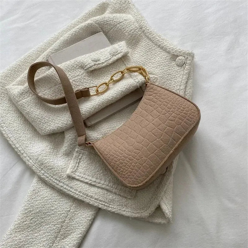 Women’s Retro Gentle Temperament Small Square Bag | Sophisticated Felt Underarm Shoulder Bag | Fashion-Forward Autumn Handheld Bucket Bag | Elegant "Yankee" Inspired Casual Handbag Luxegan