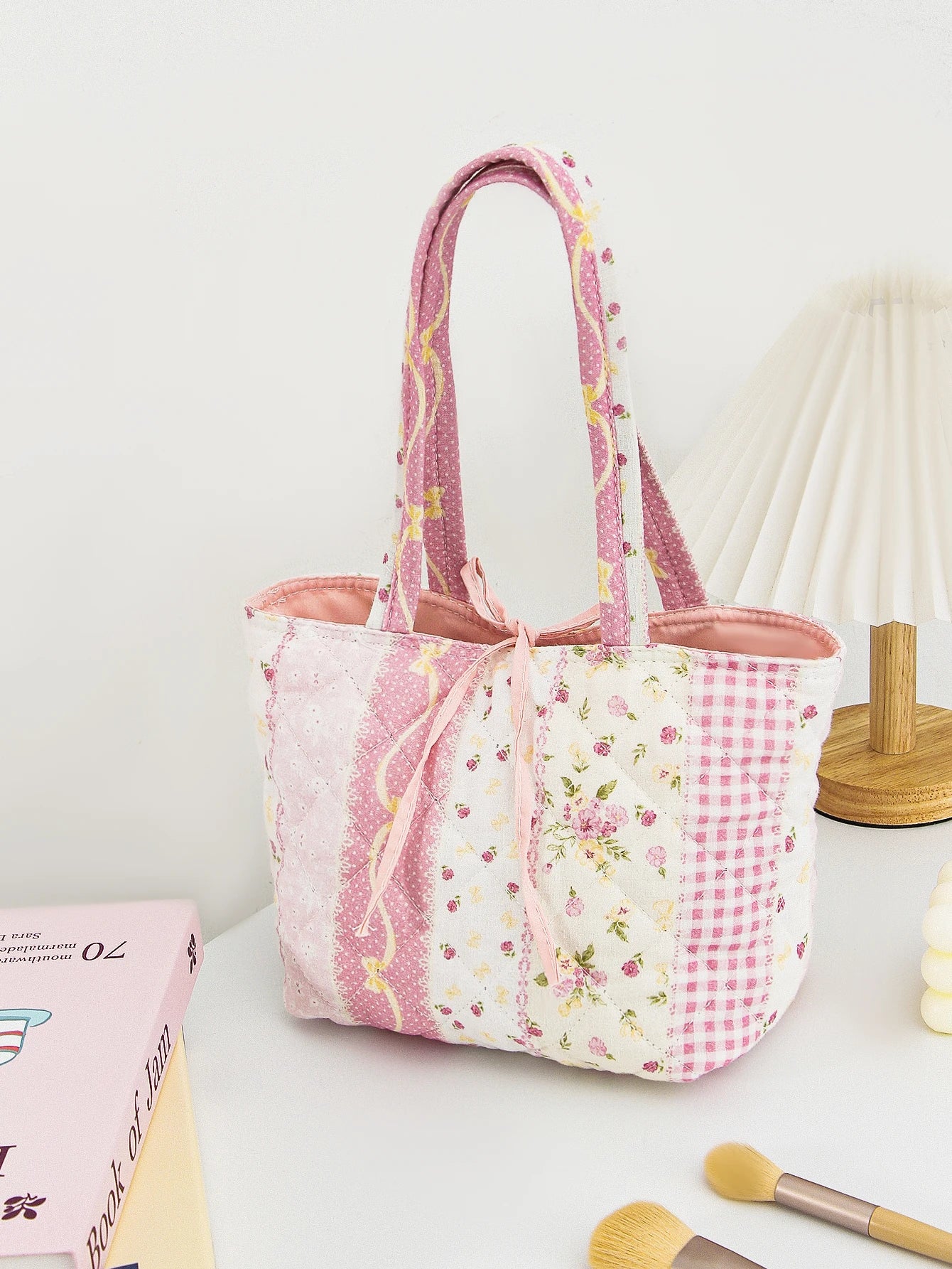 1 Piece Flower Bow Handbag | Large Capacity Fashionable Versatile Shoulder Bag with Cute Bow Design | Suitable for Teenage Girls Luxegan